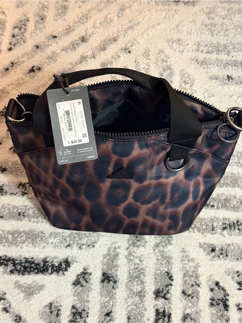 adidas Leopard Print Tote in Brown and Black - Picture 3 of 5
